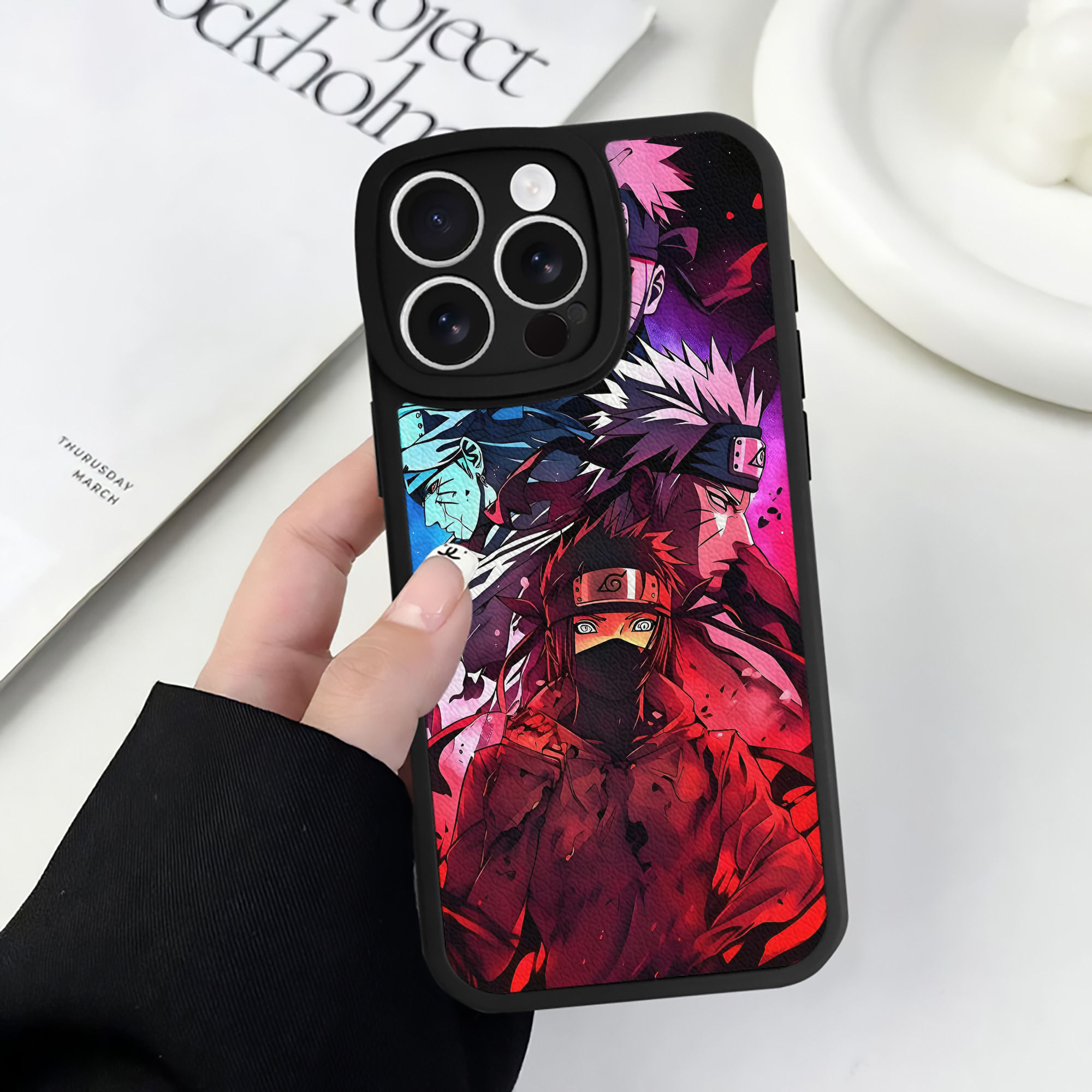 （画像用） NARUTO -ナルト- NARUTO -ナルト- 疾風伝 【iPhone 16シリーズ対応】シリコンスマホケース（レザー調） 材質：シリコン